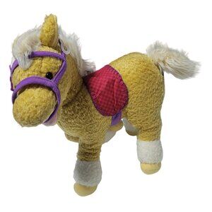 Hallmark Piper Pony 12 in Plush Horse Saddle Bridle Purple Flower Stuffed Animal